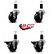 Service Caster 3'' Phenolic Wheel Swivel 1-3/8'' Expand Stem Caster Set 2 Brakes, 4PK SCC-EX20S314-PHS-2-PLB-2-138 - alternate 4